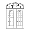 9 radius-lite interior double door with radius transom
Unit Dimension 73-1/2" x 106-1/4"
Door Dimension 36" x 80"
Panels - none
Glazing - Tempered SG, SDL
